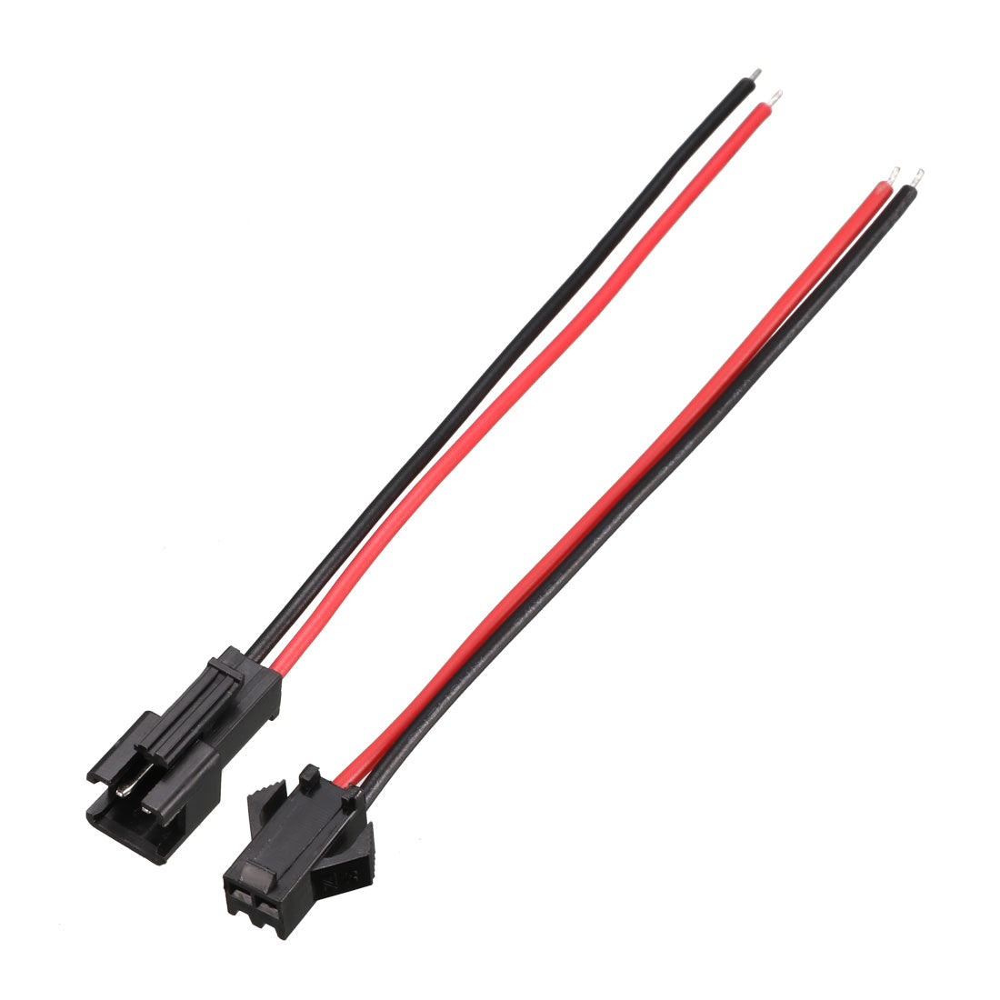 Harfington 15 Pairs  SM Connector 2P 2.54mm Pitch EL Wire Cable Cord Male 11cm Female 10cm Length