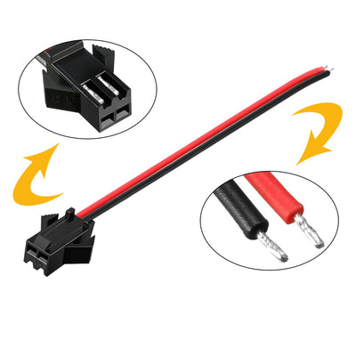 Harfington 15pcs  SM Connector 2P 2.54mm Pitch EL Wire Cable Cord Female 20cm Length