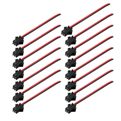 Harfington 15pcs  SM Connector 2P 2.54mm Pitch EL Wire Cable Cord Female 20cm Length