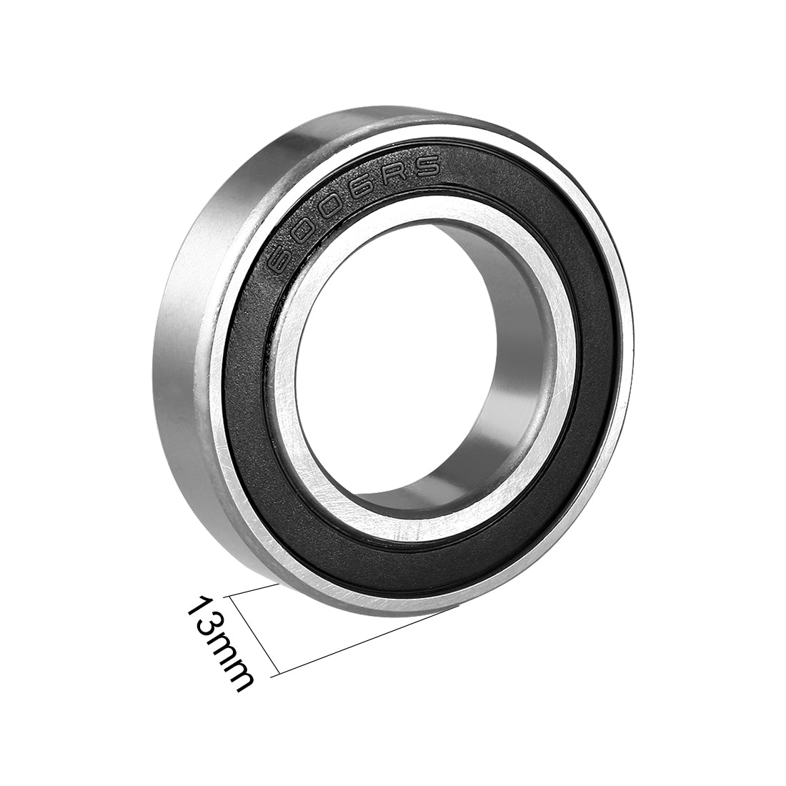 Harfington Deep Groove Ball Bearing 6006RS Single Sealed, 30mm x 55mm x 13mm Chrome Steel Bearings