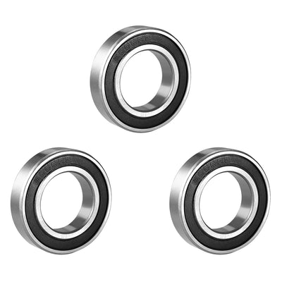 Harfington Deep Groove Ball Bearing 6006RS Single Sealed, 30mm x 55mm x 13mm Chrome Steel Bearings, 3pcs