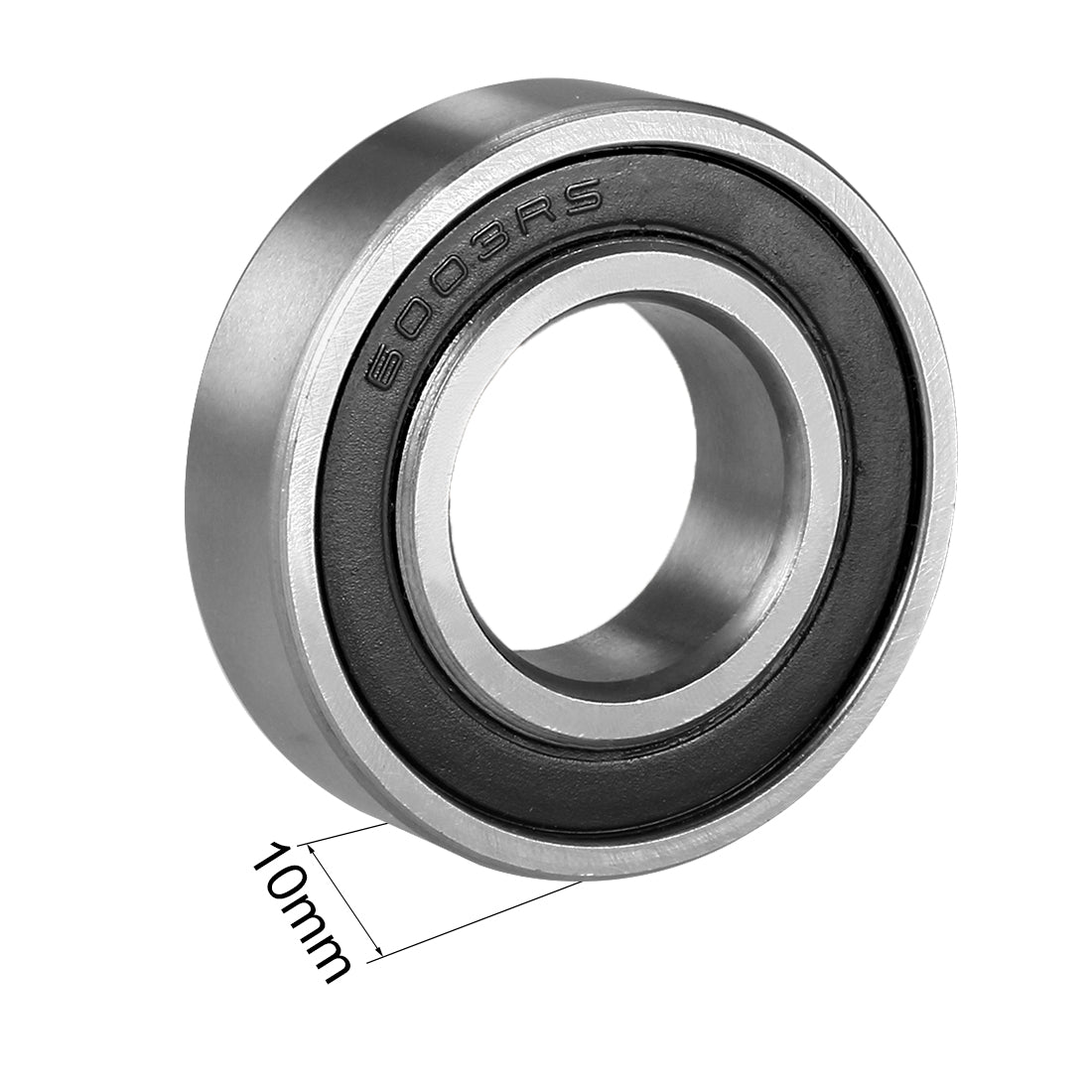Harfington Deep Groove Ball Bearing 6003RS Single Sealed, 17mm x 35mm x 10mm Chrome Steel Bearings, 1Pack