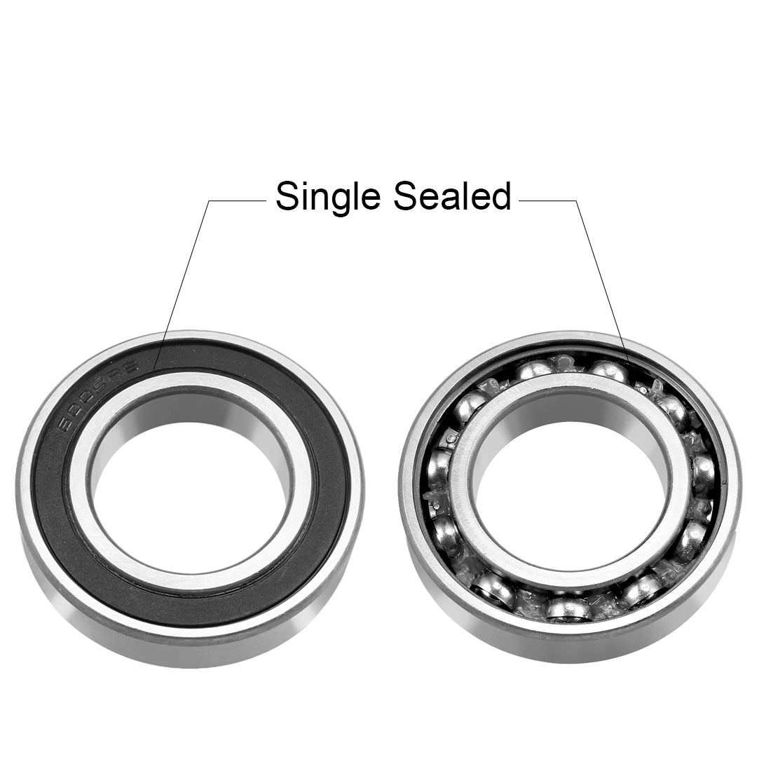 Harfington Deep Groove Ball Bearing 6005RS Single Sealed, 25mm x 47mm x 12mm Chromium Steel Bearings