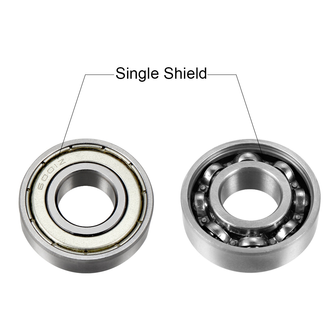 Harfington Deep Groove Ball Bearing 6001Z Single Shield, 12mmx28mmx8mm Chrome Steel Bearings 3pcs