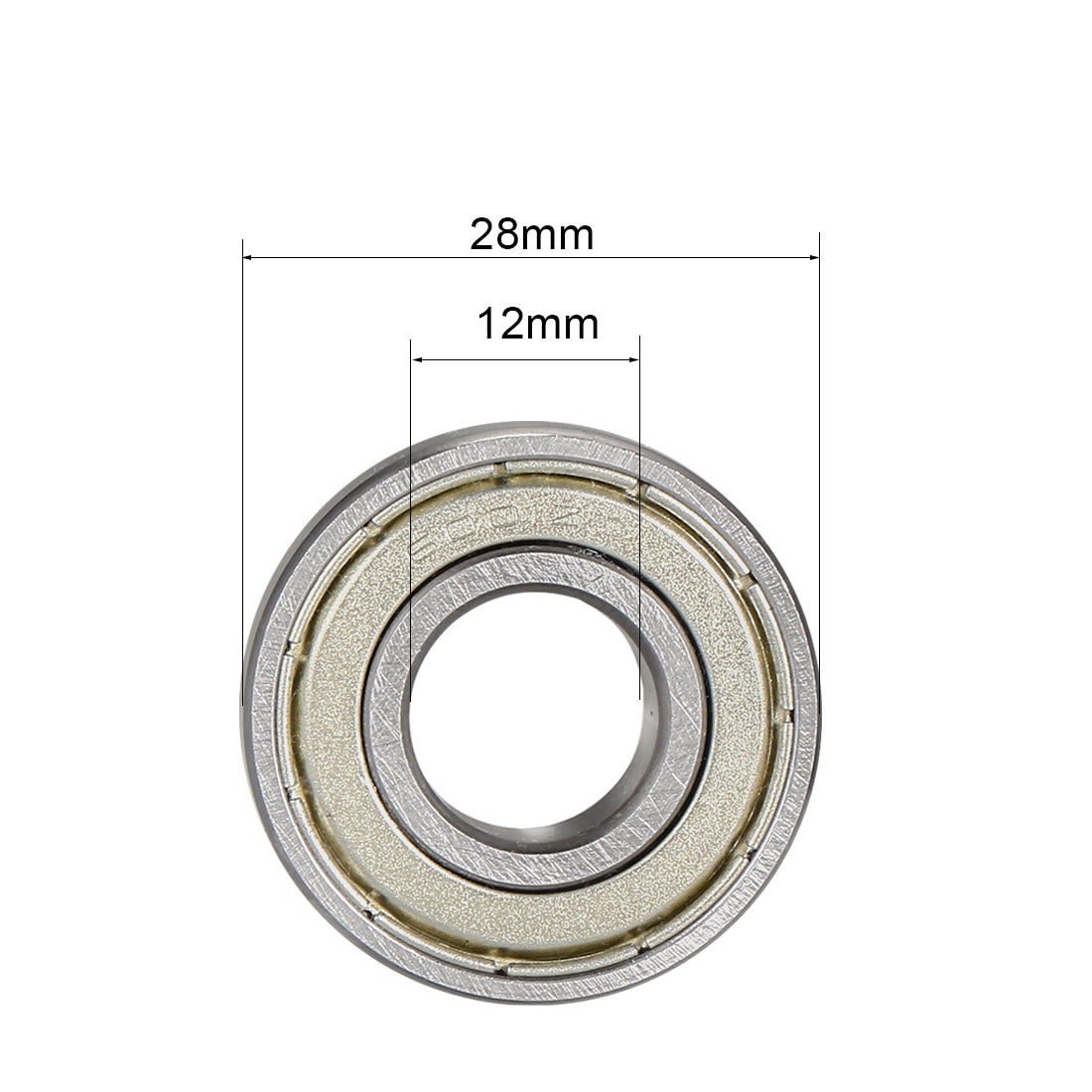 Harfington Deep Groove Ball Bearing 6001Z Single Shield, 12mmx28mmx8mm Chrome Steel Bearings 3pcs