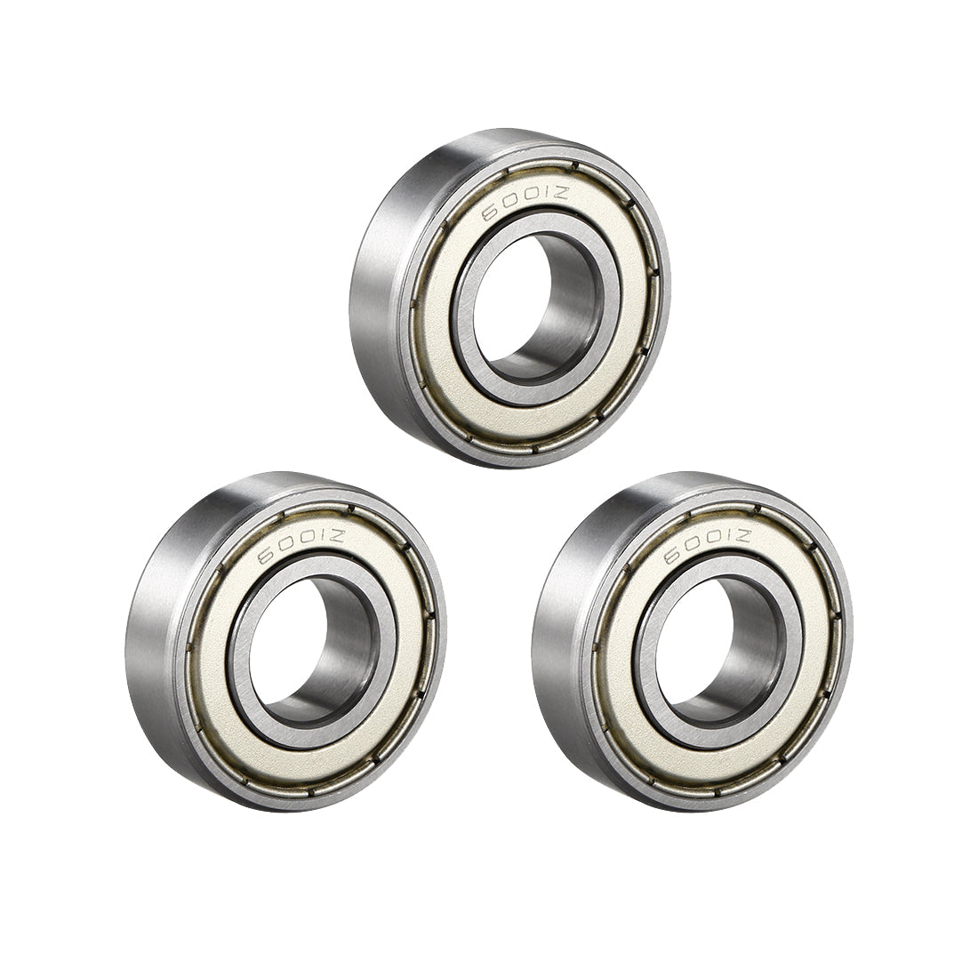 Harfington Deep Groove Ball Bearing 6001Z Single Shield, 12mmx28mmx8mm Chrome Steel Bearings 3pcs