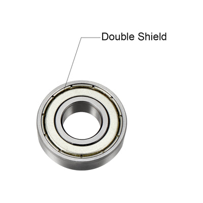 Harfington Uxcell Deep Groove Ball Bearings Metric Double Shielded Chrome Steel Roller Z2