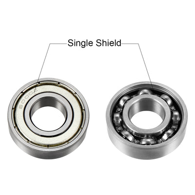 Harfington Deep Groove Ball Bearing 6000Z Single Shield, 10mmx26mmx8mm Chrome Steel Bearings 10pcs
