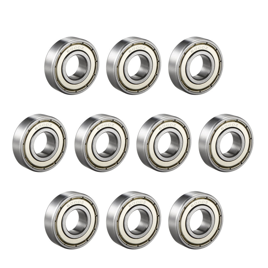 Harfington Deep Groove Ball Bearing 6000Z Single Shield, 10mmx26mmx8mm Chrome Steel Bearings 10pcs