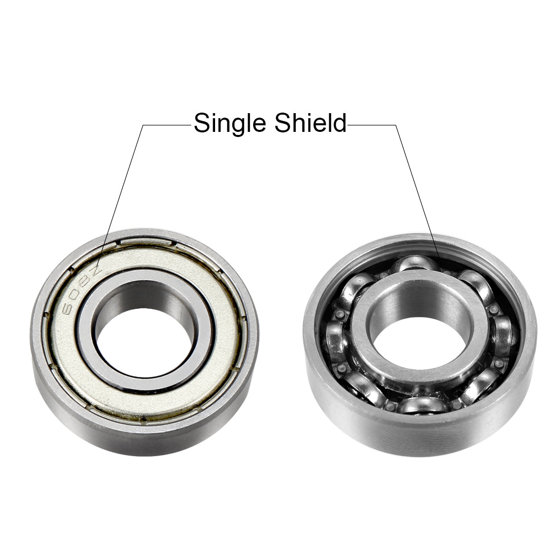 Harfington Deep Groove Ball Bearings Metric Single Shielded Chrome Steel ABEC1 Z2