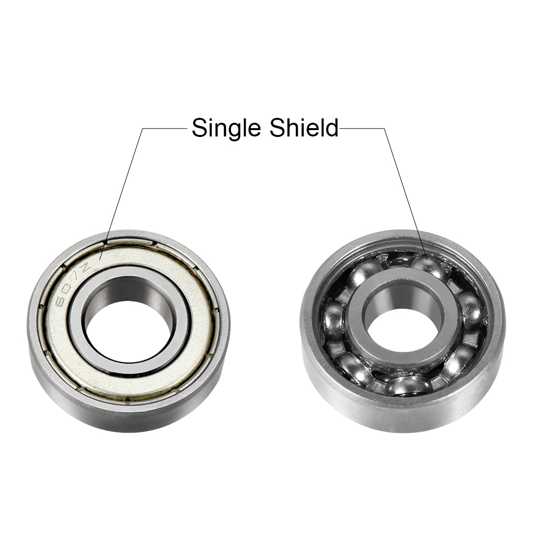 Harfington Deep Groove Ball Bearings Metric Single Shielded Chrome Steel ABEC1 Z2