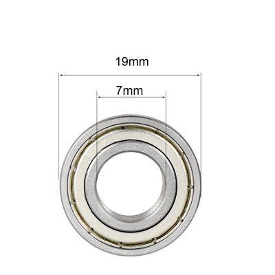 Harfington Deep Groove Ball Bearings Metric Single Shielded Chrome Steel ABEC1 Z2