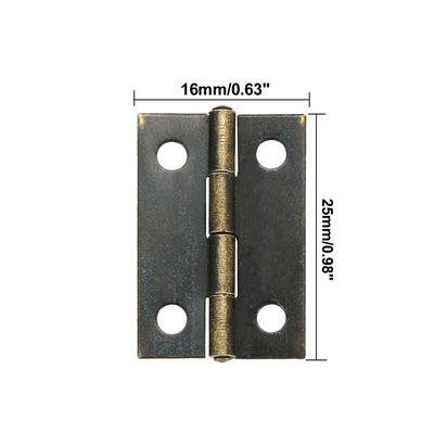 Harfington 0,98" Antik-Bronze-Scharniere, Retro-Mini-Scharnier-Ersatz, 10 Stück