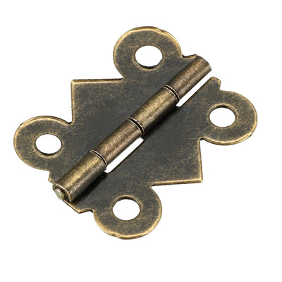 Harfington 0,98 Zoll antike Bronzescharniere, Retro-Scharnier in Schmetterlingsform, Ersatz mit Schrauben, 50 Stück
