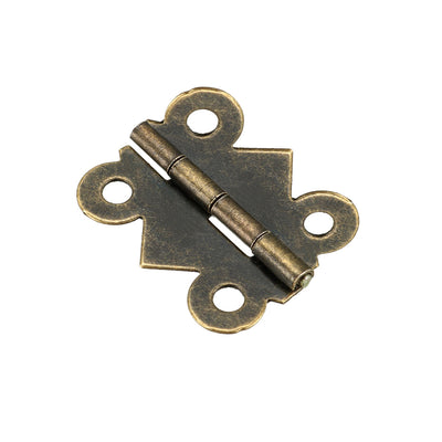 Harfington 0,98 Zoll antike Bronzescharniere, Retro-Scharnier in Schmetterlingsform, Ersatz mit Schrauben, 50 Stück