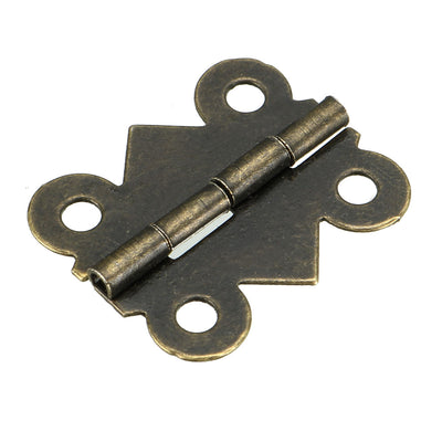 Harfington 0,98 Zoll antike Bronzescharniere, Retro-Schmetterlingsform, Scharnierersatz mit Schrauben, 19 Stück