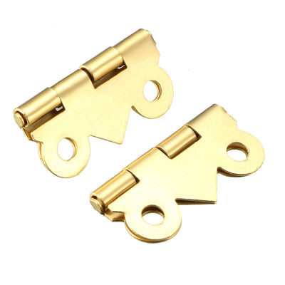 Harfington 0.79" Golden Hinges Butterfly Shape Hinge Replacement with Screws 50pcs