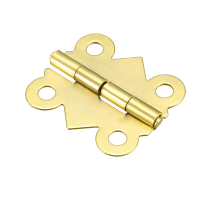 Harfington 0.79" Golden Hinges Butterfly Shape Hinge Replacement with Screws 50pcs