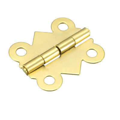 Harfington 0.79" Golden Hinges Butterfly Shape Hinge Replacement with Screws 50pcs