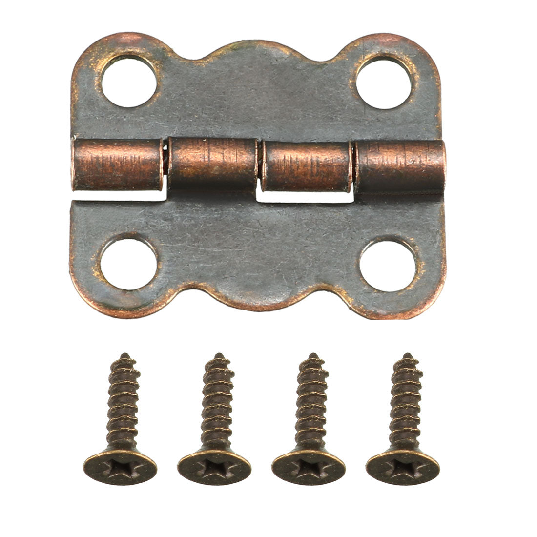 Harfington 0,63 Zoll antike Kupferscharniere, Retro-Scharnier in Schmetterlingsform, Ersatz mit Schrauben, 10 Stück