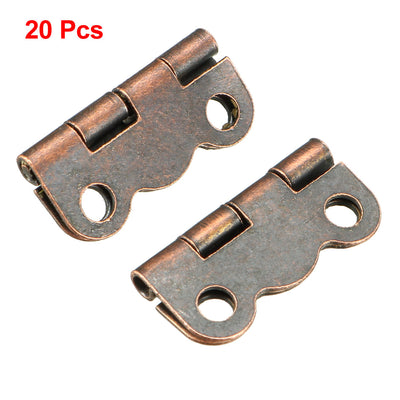 Harfington 0.63" Antique Copper  Hinges Retro Butterfly Shape Mini Hinge Replacement with Screws 20pcs