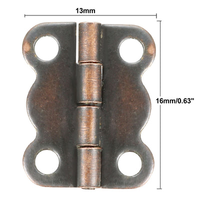 Harfington 0.63" Antique Copper  Hinges Retro Butterfly Shape Mini Hinge Replacement with Screws 20pcs