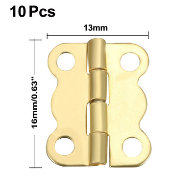 Harfington 0.63" Golden Hinges Butterfly Shape Hinge Replacement with Screws 10pcs