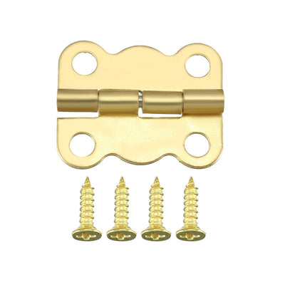 Harfington 0.63" Golden Hinges Butterfly Shape Hinge Replacement with Screws 30pcs
