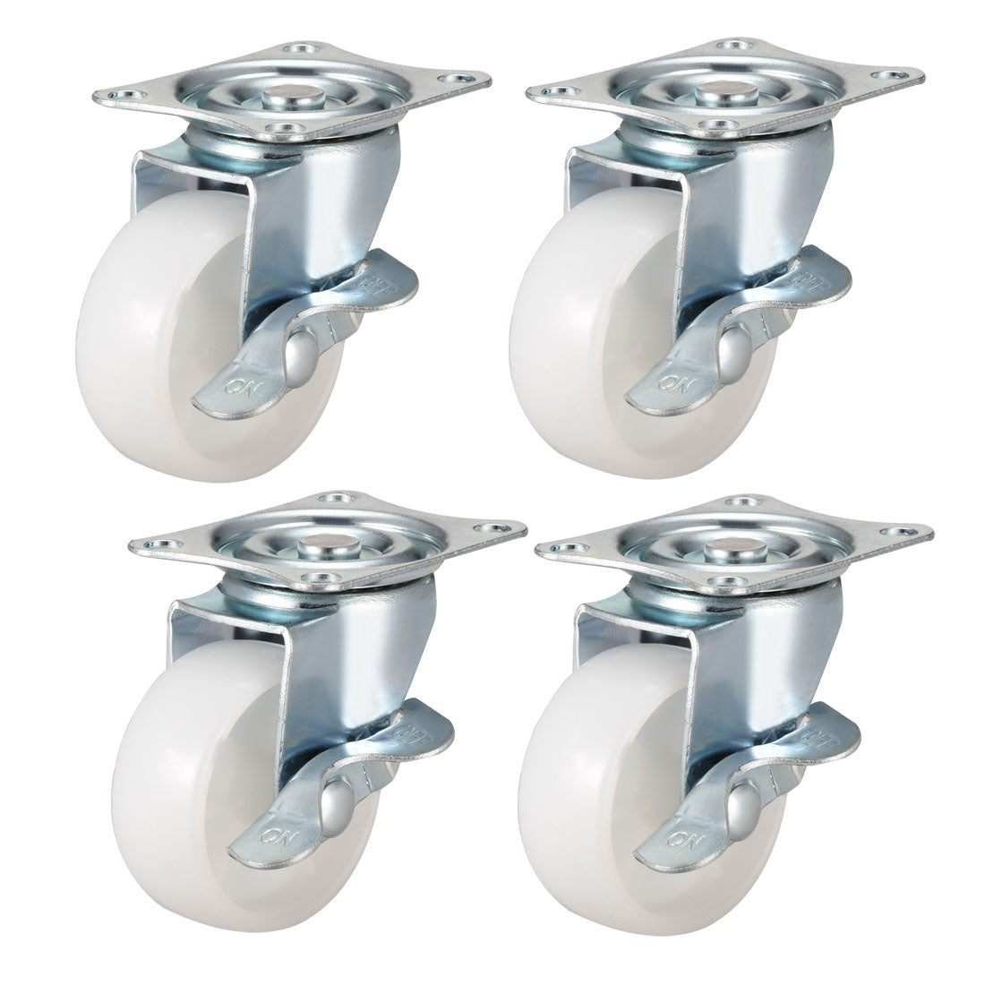 Harfington 2 Inch Swivel Caster Wheels PP 360 Degree Top Plate Mounted Caster Wheel with Brake 66lb Capacity 4 Pcs