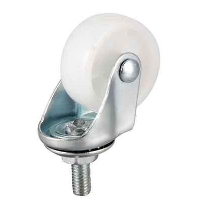 Harfington 1.5 Inch Swivel Caster Wheels PP 360 Degree Threaded Stem Caster Wheel M8 x 15mm 33lb Capacity 4 Pcs