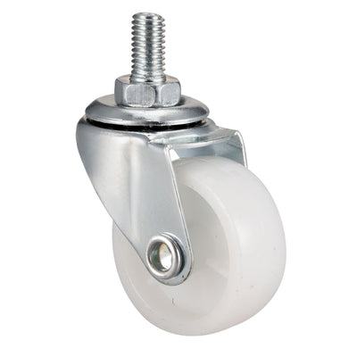 Harfington 1.5 Inch Swivel Caster Wheels PP 360 Degree Threaded Stem Caster Wheel M8 x 15mm 33lb Capacity 4 Pcs