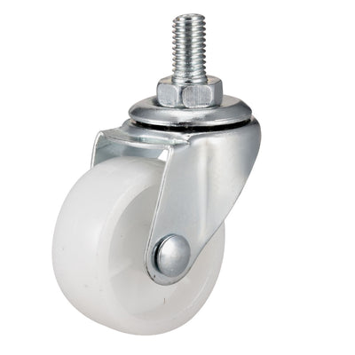 Harfington 1.5 Inch Swivel Caster Wheels PP 360 Degree Threaded Stem Caster Wheel M8 x 15mm 33lb Capacity 4 Pcs