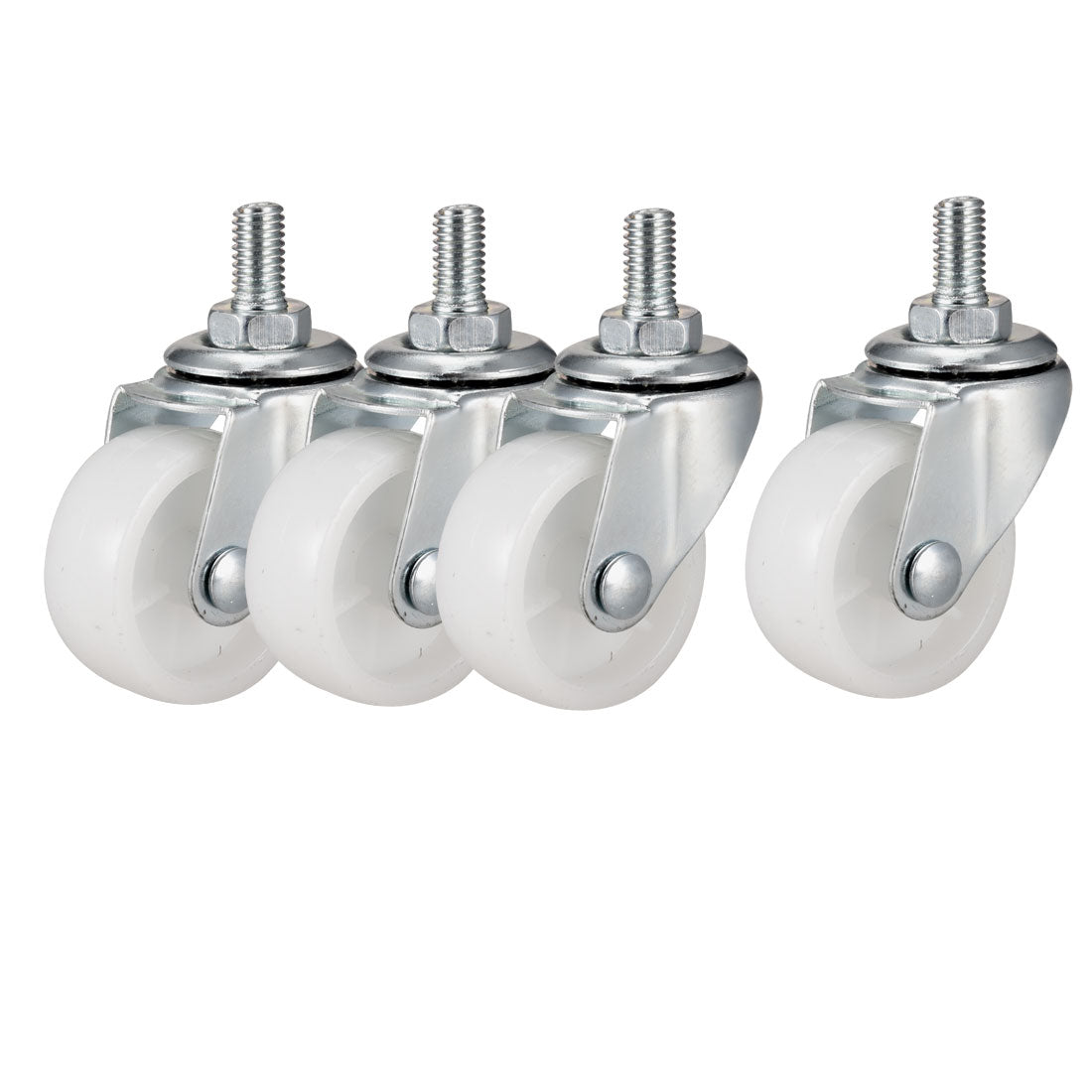 Harfington 1.5 Inch Swivel Caster Wheels PP 360 Degree Threaded Stem Caster Wheel M8 x 15mm 33lb Capacity 4 Pcs