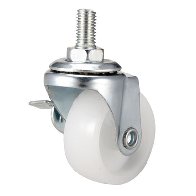 Harfington 1.5 Inch Swivel Caster Wheels PP 360 Degree Threaded Stem Caster Wheel with Brake M8 x 15mm 44lb Capacity 4 Pcs