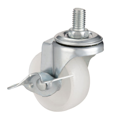 Harfington 2 Inch Swivel Caster Wheels PP 360 Degree Threaded Stem Caster Wheel with Brake M8 x 15mm 66lb Capacity 4 Pcs