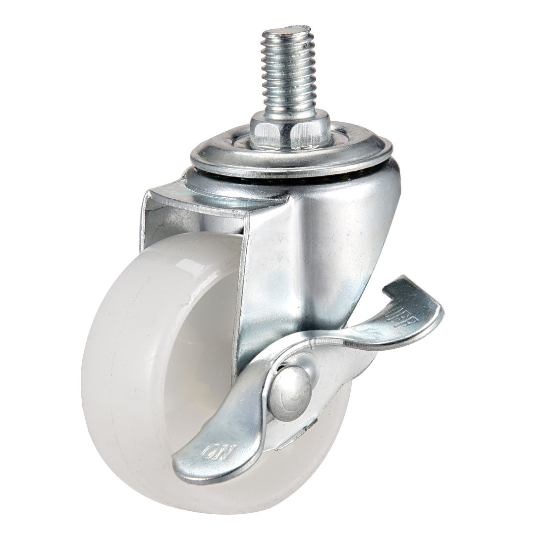 Harfington 2 Inch Swivel Caster Wheels PP 360 Degree Threaded Stem Caster Wheel with Brake M8 x 15mm 66lb Capacity 4 Pcs