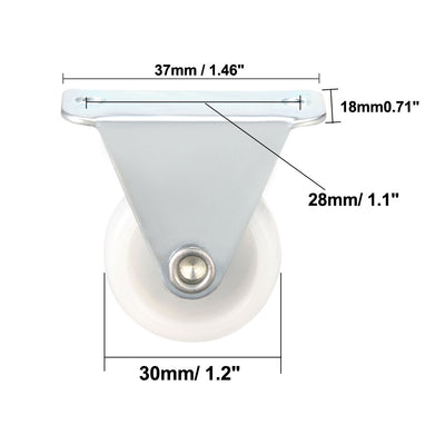 Harfington 1.2 Inch PP Top Plate Mounted Caster Wheel 22lb Capacity 4 Pcs (2 Pcs Swivel, 2 Pcs Fixed)