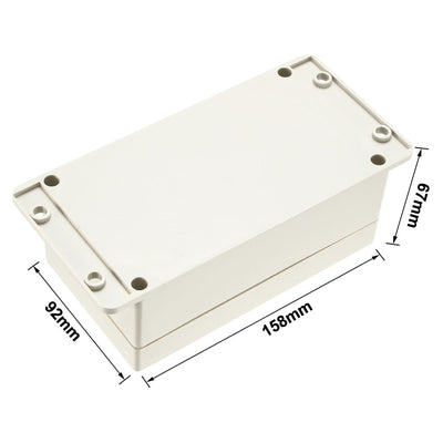 Harfington 158*92*67mm Electronic Waterproof IP65 Sealed ABS Plastic DIY Junction Box Enclosure Case Gray