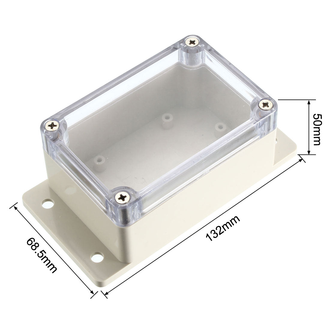 Harfington 132*68.5*50mm Electronic Waterproof IP65 Sealed ABS Plastic DIY Junction Box Enclosure Case Clear