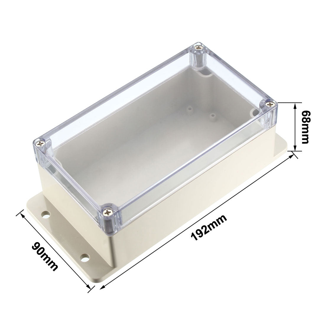 Harfington 192*90*68mm Electronic Waterproof IP65 Sealed ABS Plastic DIY Junction Box Enclosure Case Clear