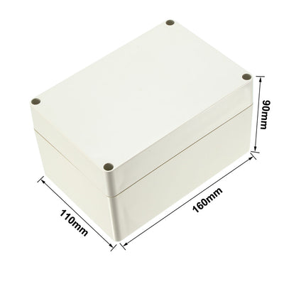Harfington 160*110*90mm Electronic Waterproof IP65 Sealed ABS Plastic DIY Junction Box Enclosure Case Gray