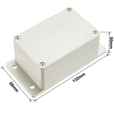 Harfington 132*68*50mm Electronic Waterproof IP65 Sealed ABS Plastic DIY Junction Box Enclosure Case Gray