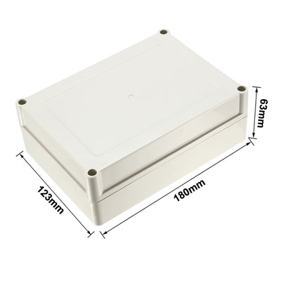Harfington 180*123*63mm Electronic Waterproof IP65 Sealed ABS Plastic DIY Junction Box Enclosure Case Gray