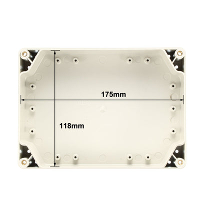 Harfington 180*123*63mm Electronic Waterproof IP65 Sealed ABS Plastic DIY Junction Box Enclosure Case Gray