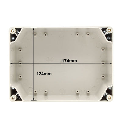 Harfington 180*130*84mm Electronic Waterproof IP65 Sealed ABS Plastic DIY Junction Box Enclosure Case Gray