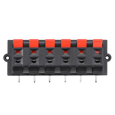 Harfington 15pcs 12 Way Jack Socket Spring Push Release Connector Speaker Terminal Strip Block