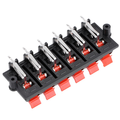 Harfington 15pcs 12 Way Jack Socket Spring Push Release Connector Speaker Terminal Strip Block