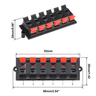 Harfington 15pcs 12 Way Jack Socket Spring Push Release Connector Speaker Terminal Strip Block