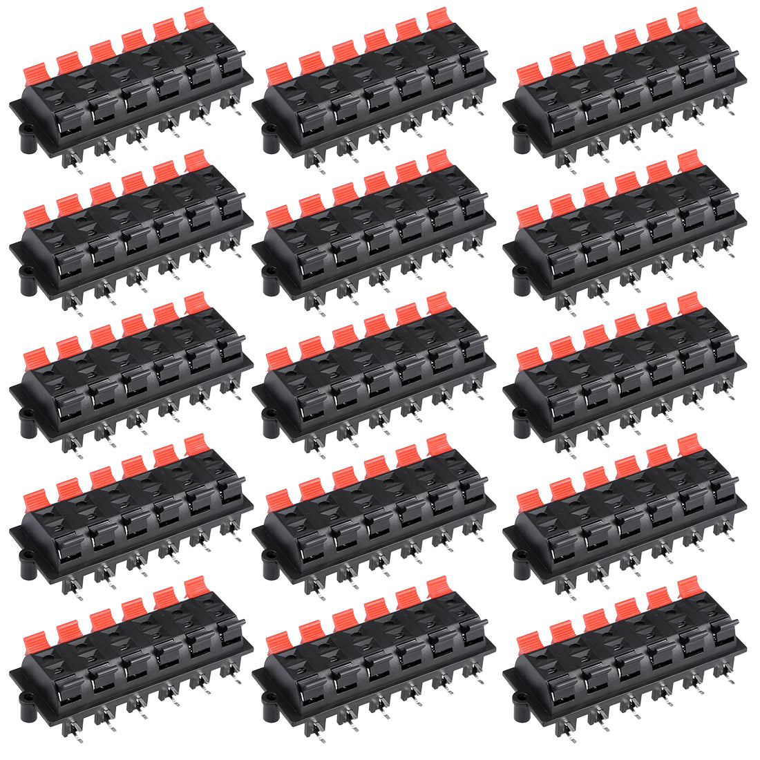 Harfington 15pcs 12 Way Jack Socket Spring Push Release Connector Speaker Terminal Strip Block