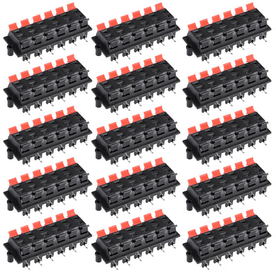 Harfington 15pcs 12 Way Jack Socket Spring Push Release Connector Speaker Terminal Strip Block